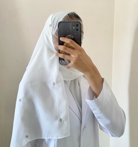 طرحة ليال ليزر - لون ابيض