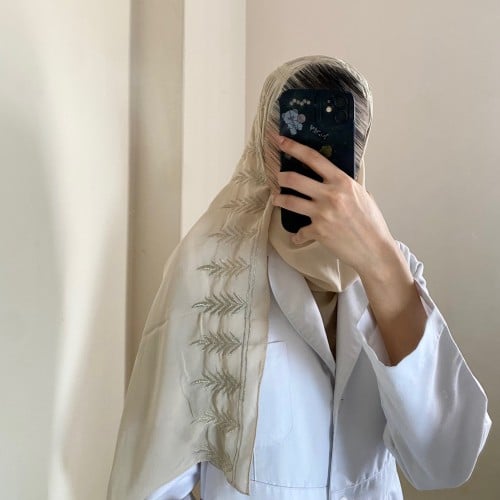 طرحة ريم ليزر لون بيج