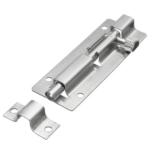 مزلاج قفل باب فضي مصنوع من الفولاذ مع المسامير