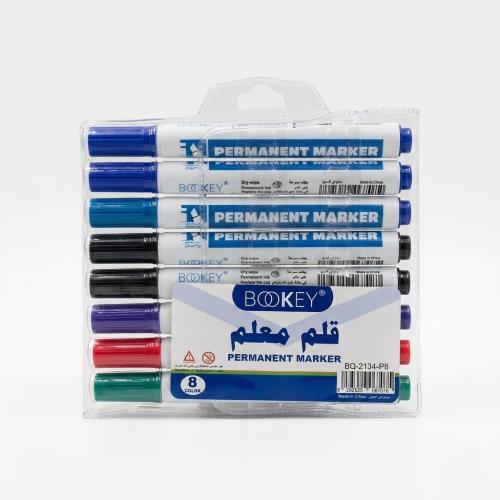 طقم 8 اقلام سبورة قابلة للمسح بألوان مختلفة
