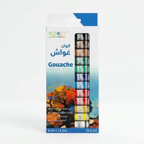 مجموعة ألوان غواش عصارة مكونة من 12 لون وبحجم 6 مل