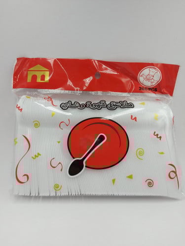 ملاعق بلاستيكية للقهوة والشاهي (100 حبة)