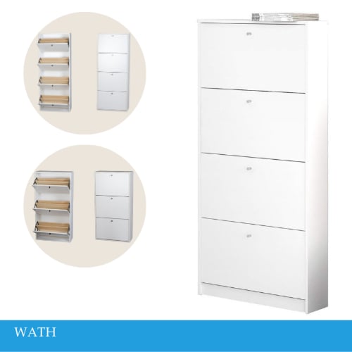 دولاب جزم لون أبيض متعدد الأحجام