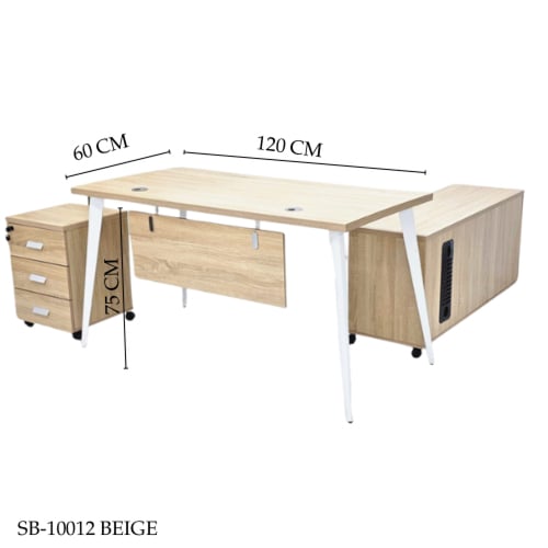 طقم مكاتب مع سكرتاريه وادراج 120و140 سم عدة الوان