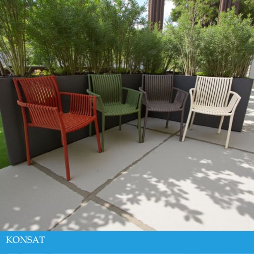 كرسي فايبر مودرن عدة الوان