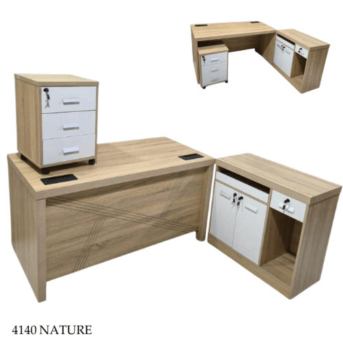 طقم مكتب مع سكرتارية عدة مقاسات عدة الوان