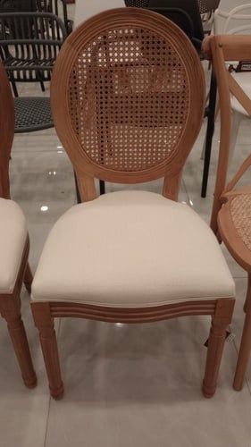طقم 2 كراسي خشب راتان