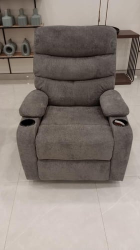 كرسي استرخاء هزاز دوار رمادي متحرك