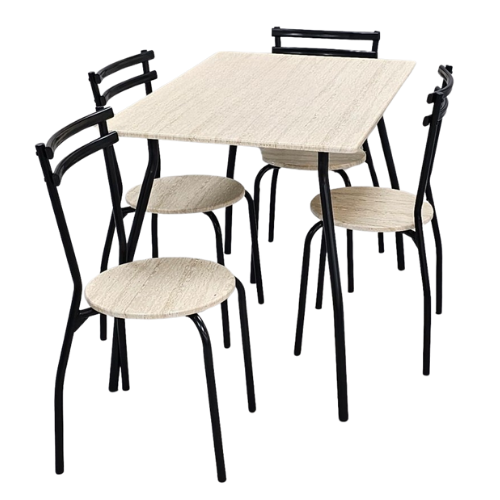 طقم طاولة طعام 4 كراسي بيج