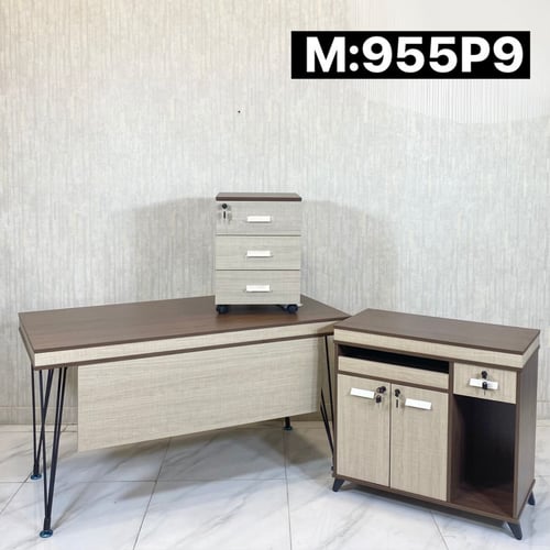 طقم مكتب مقاس 140 سم بني