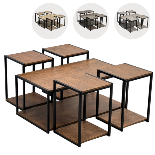 طقم طاولات وسط وخدمة عدة الوان