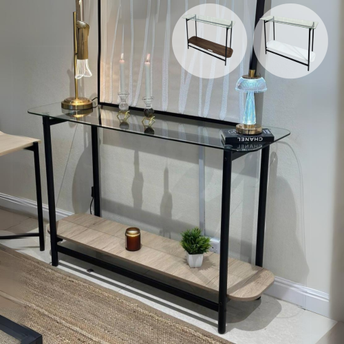 كونسول زجاج وخشب عدة ألوان