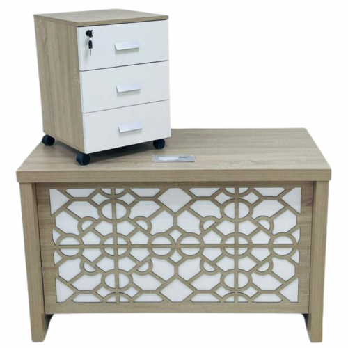 مكتب ميلامين 3 قطع مع سكرتارية لون بيج مقاس 140,16...