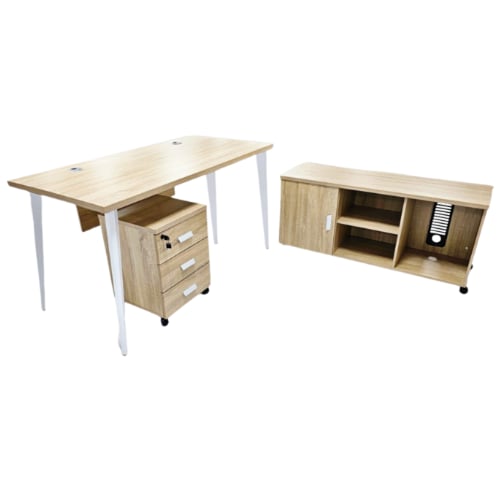 طقم مكاتب مع سكرتاريه وادراج 120و140 سم عدة الوان