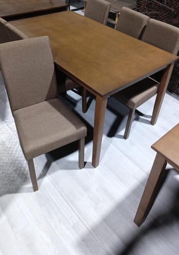 طقم طاولة و 6 كراسي ماليزي خشبي غامق