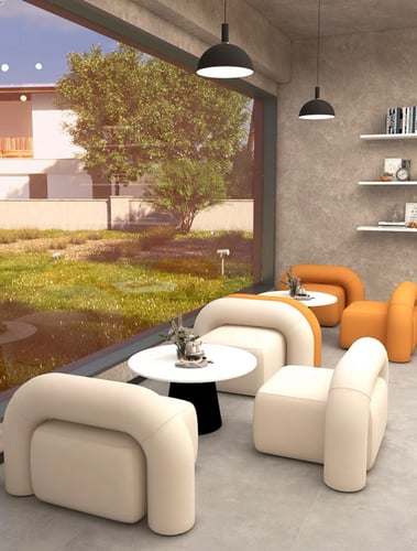 طاولة دائرية من حجر بورسلان 80 سم