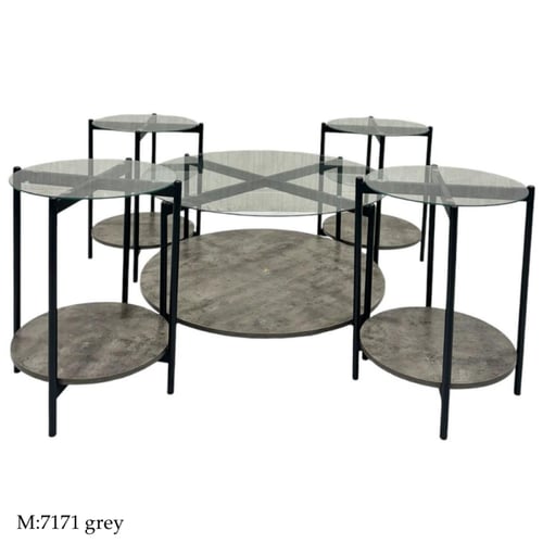 طقم طاولات خشب وزجاج عدة ألوان