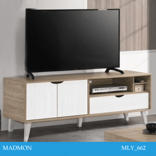 طاولة تلفزيون لون خشبي