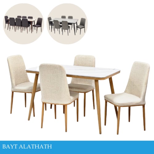 طقم طاولة طعام 4و6 كراسي عدة ألوان