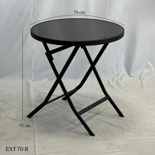 طاولة دائرية قزاز أسود عدة مقاسات