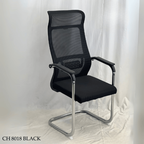 طقم 2 كراسي مكتب دوار وثابت اسود