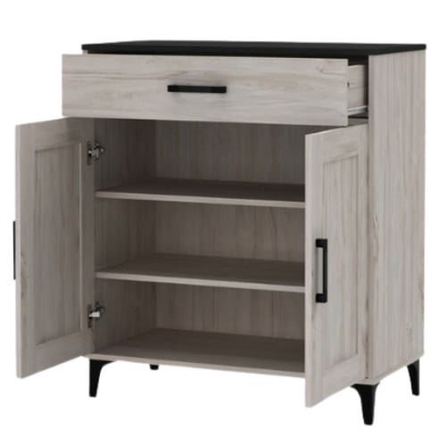 دولاب ماليزي بابين وثلاثة أبواب ابيض مع خشبي