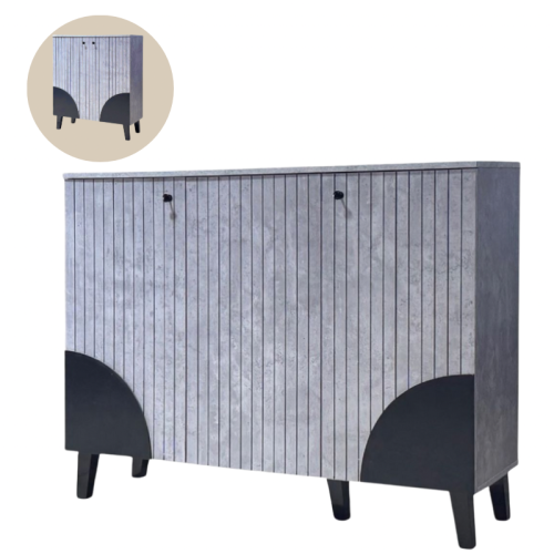 دولاب جزامه لون رمادي واسود 80و120سم