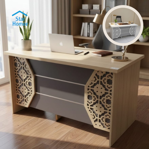مكتب ميلامين مع أدراج تصميم عصري عدة ألوان ومقاسات