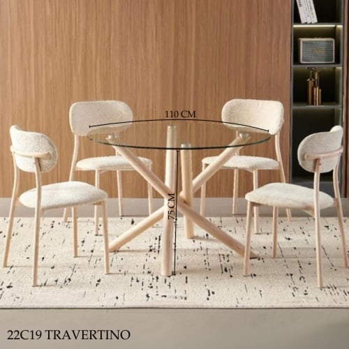 طقم طاولة طعام زجاج 4و6 كراسي