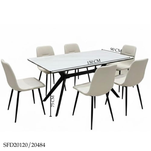 طقم طاولة طعام بورسلان 4و6 كراسي