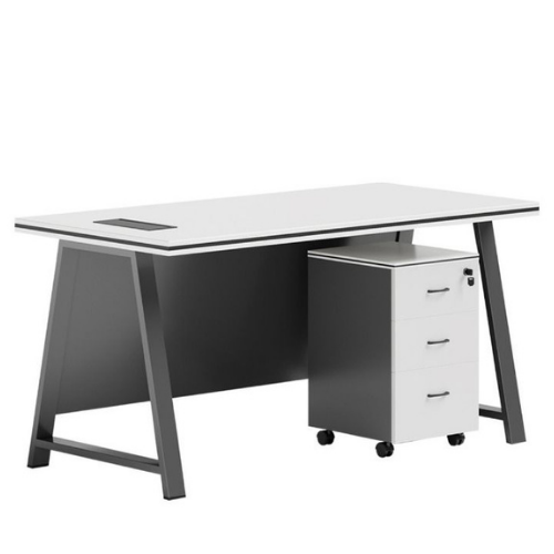 مكتب مع ادراج ابيض عدة مقاسات لون ابيض ورمادي