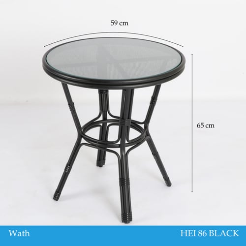 طاولة خارجية بسطح قزاز لون أسود