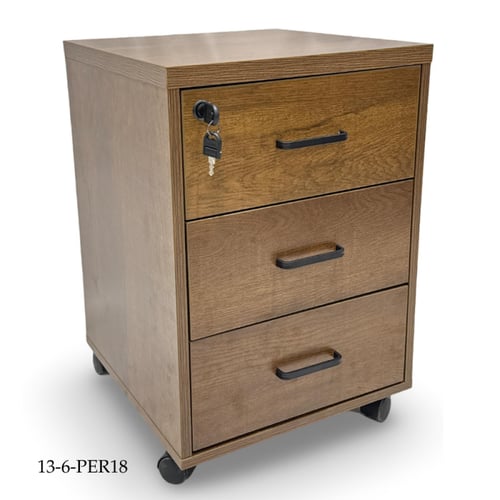 كمودينة خشب 3 أدراج متحركة عدة ألوان