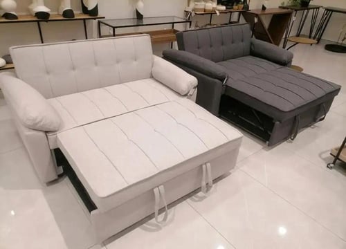 كنبه سرير رمادي غامق