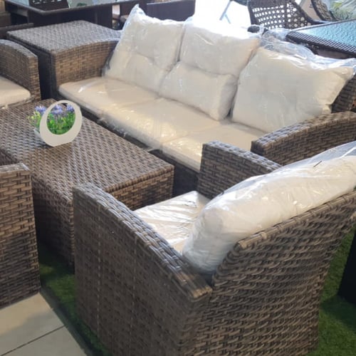 طقم خيزران 7 أشخاص و2 صندوق