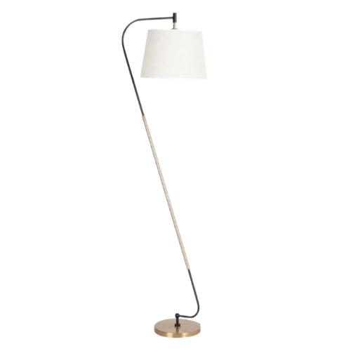 أباجورة أرضية بذراع منحني بتصميم عصري