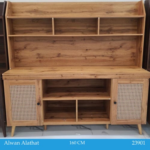 دولاب بوفيه خشبي فاتح عدة مقاسات