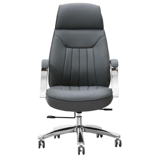 كرسي مكتب جلد رمادي فخم