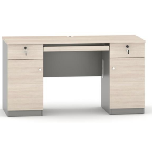 طاولة كمبيوتر لون خشبي فاتح مقاس 140 سم