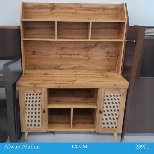 دولاب بوفيه خشبي فاتح عدة مقاسات