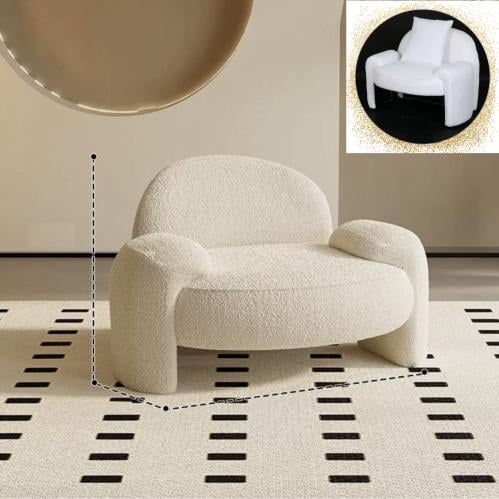 كرسي بوكليه أبيض فخم