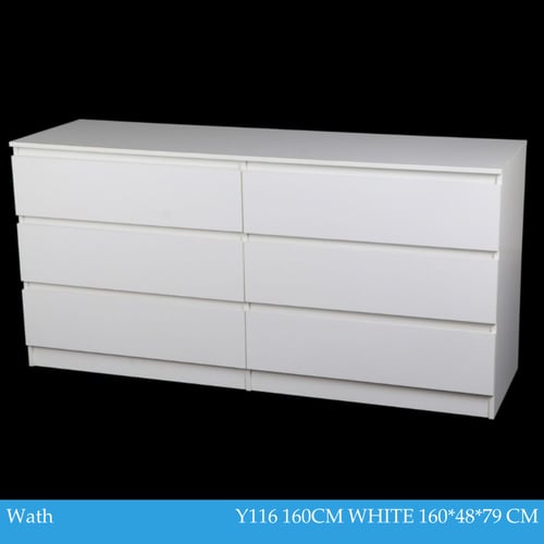 دولاب خشب أبيض 6 أدراج