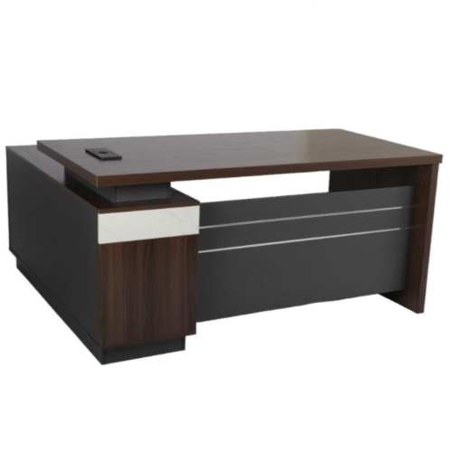طقم مكتب مع أدراج خشبي غامق مقاس 160 سم