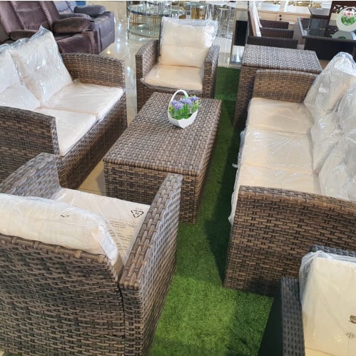 طقم خيزران 7 أشخاص و2 صندوق