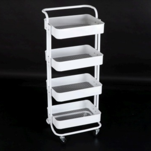 رفوف تخزين متحركة 4 رفوف أبيض