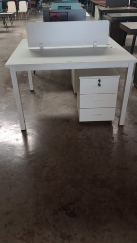 طقم 2 مكاتب أبيض مقاس 120 سم