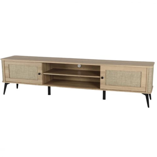 طاولة تلفزيون مقاس 200 سم خشبي فاتح