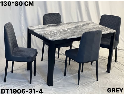 طقم طاولة طعام رخام 4و6و8 كراسي رمادي
