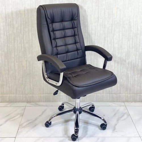 كرسي جلد لون كوفي فخم دوار متحرك