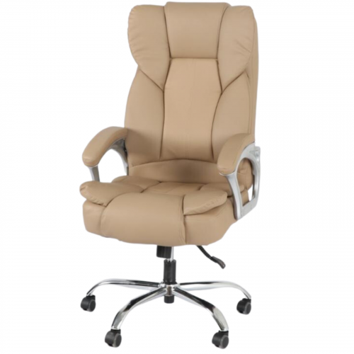 كرسي مكتب جلد لون بيج